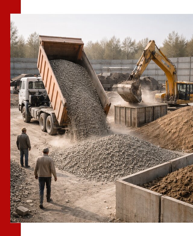 Доставка нерудных материалов с погрузкой и разгрузкой в Петропавловске-Камчатском