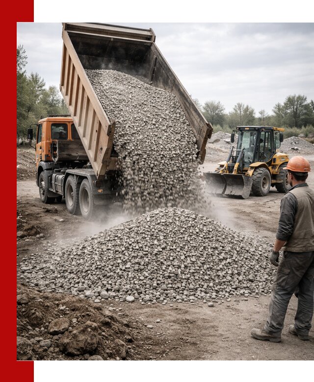 Доставка щебня в Петропавловске-Камчатском крупными и мелкими фракциями