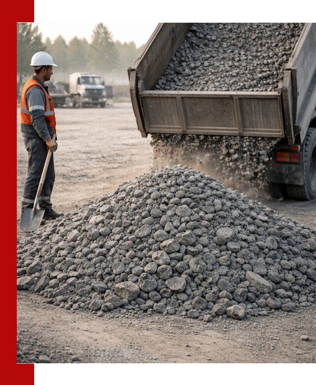 Гранитный щебень фракции 100–201 для строительства в Петропавловске-Камчатском