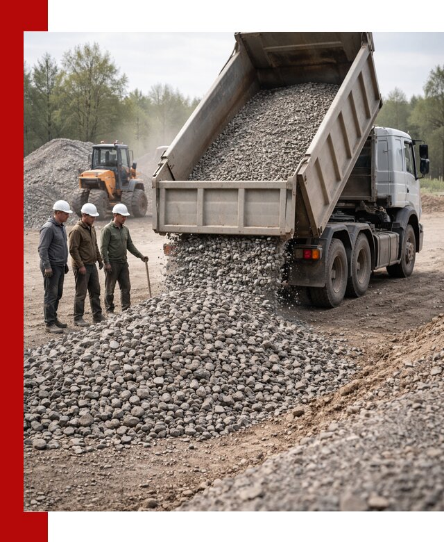 Доставка гравийного щебня фракции 70-120 в Петропавловске-Камчатском
