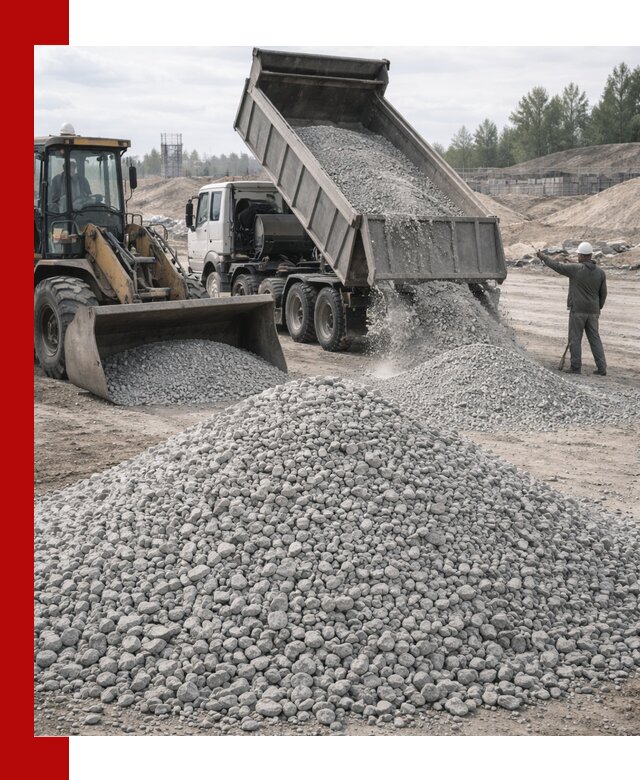 Доставка известнякового щебня фр. 5–20 в Петропавловске-Камчатском