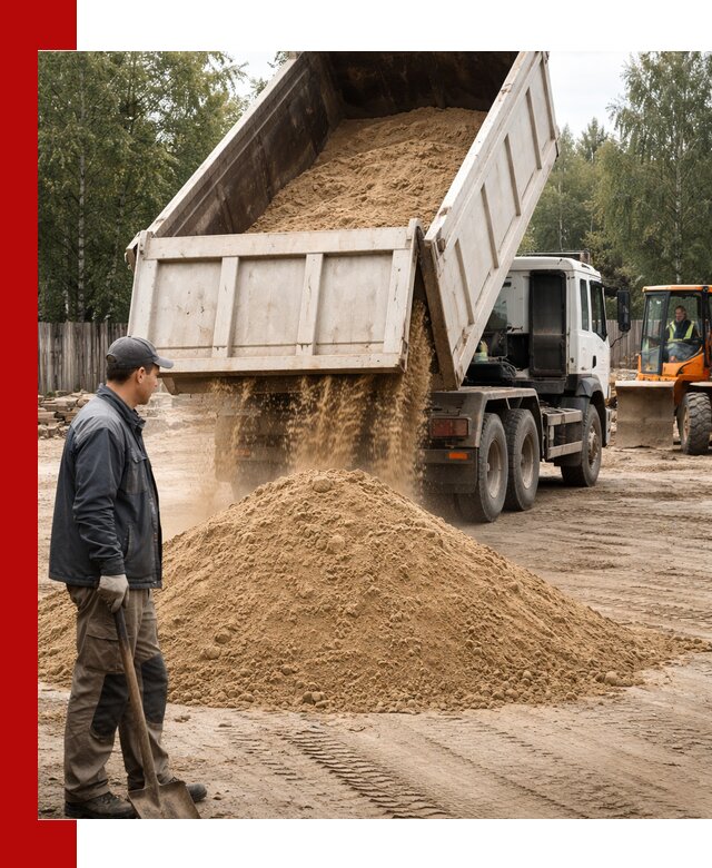 Доставка и продажа песка с разгрузкой в Петропавловске-Камчатском
