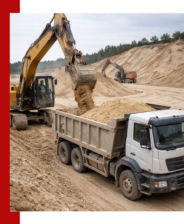 Доставка карьерного песка с самосвалами и разгрузкой в Петропавловске-Камчатском
