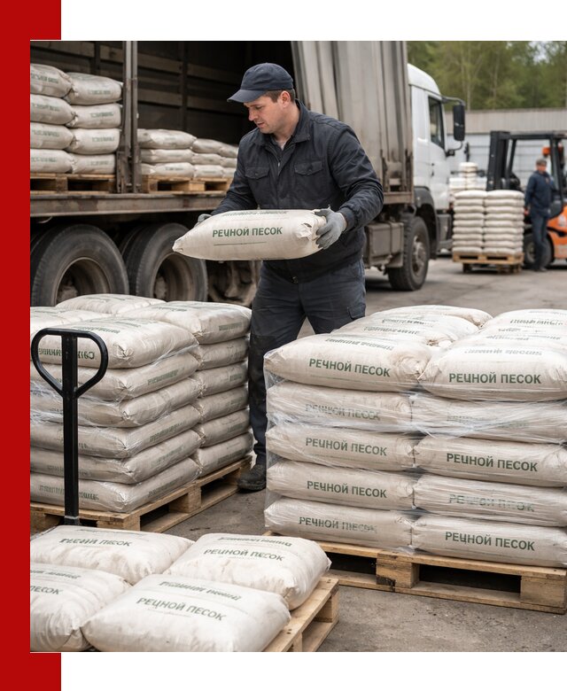 Речной песок в мешках с доставкой в Петропавловске-Камчатском