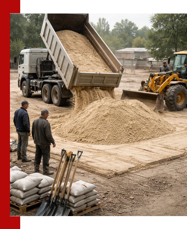 Доставка мытого песка в Петропавловске-Камчатском с самосвалами по выгодной цене