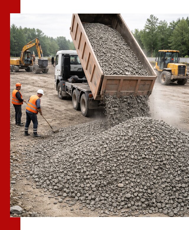 Доставка гравия фракции 40-70 в Петропавловске-Камчатском оптом и в розницу