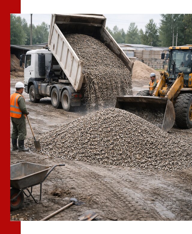 Мытый гравий с доставкой в Петропавловске-Камчатском от карьера до участка