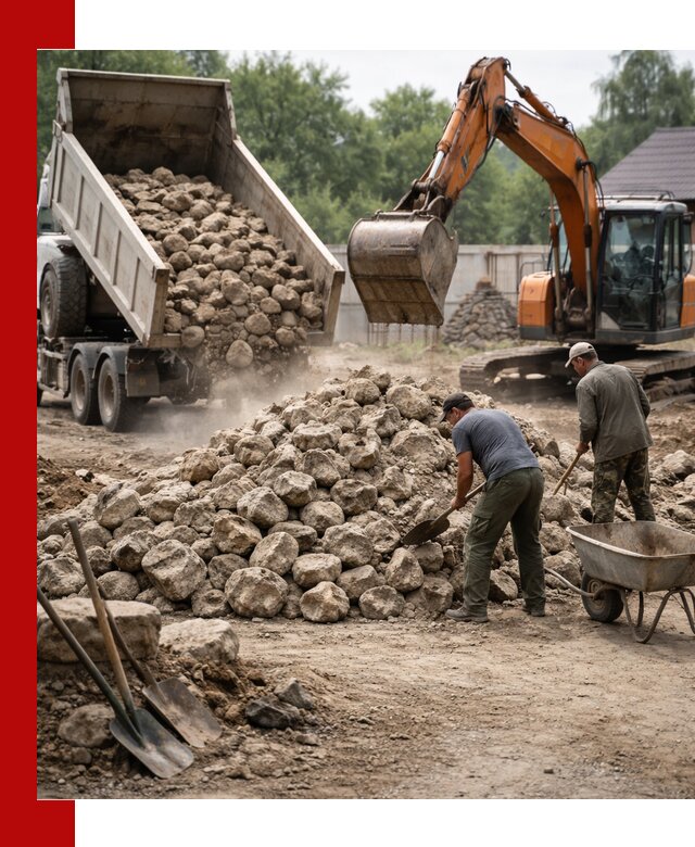 Доставка и разгрузка бутового камня в Петропавловске-Камчатском