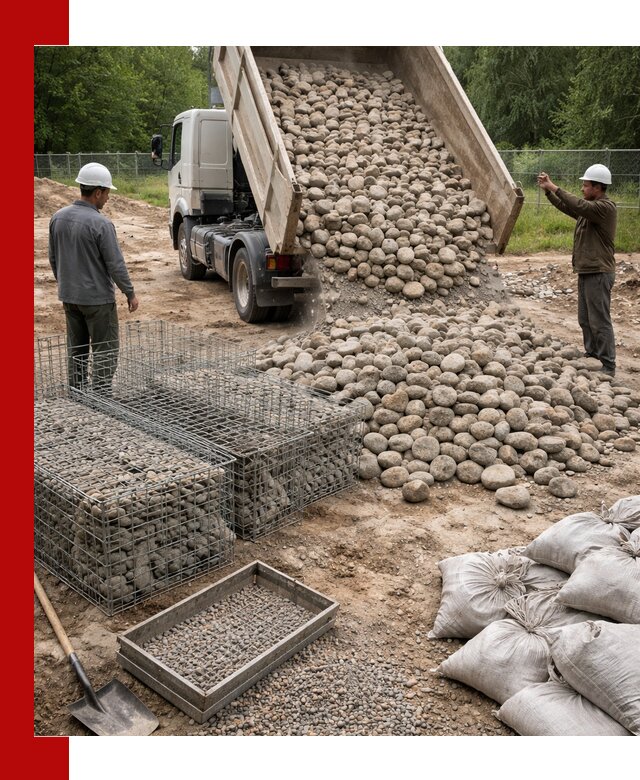 Камень для габионов фракция 70–151 в Петропавловске-Камчатском