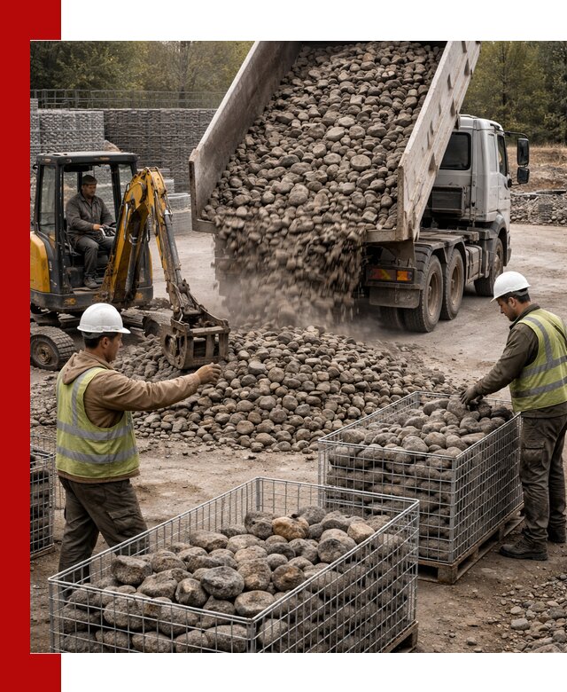 Камень для габионов фракция 100–201 в Петропавловске-Камчатском