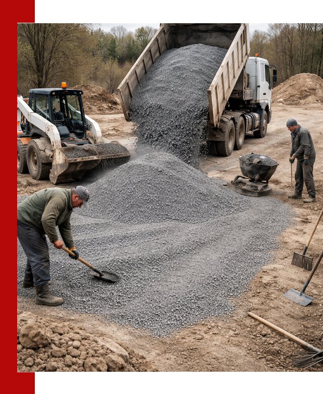 Отсев для подсыпки в Петропавловске-Камчатском — доставка и подсыпка на участок