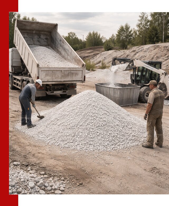 Доставка и продажа белой мраморной крошки в Петропавловске-Камчатском