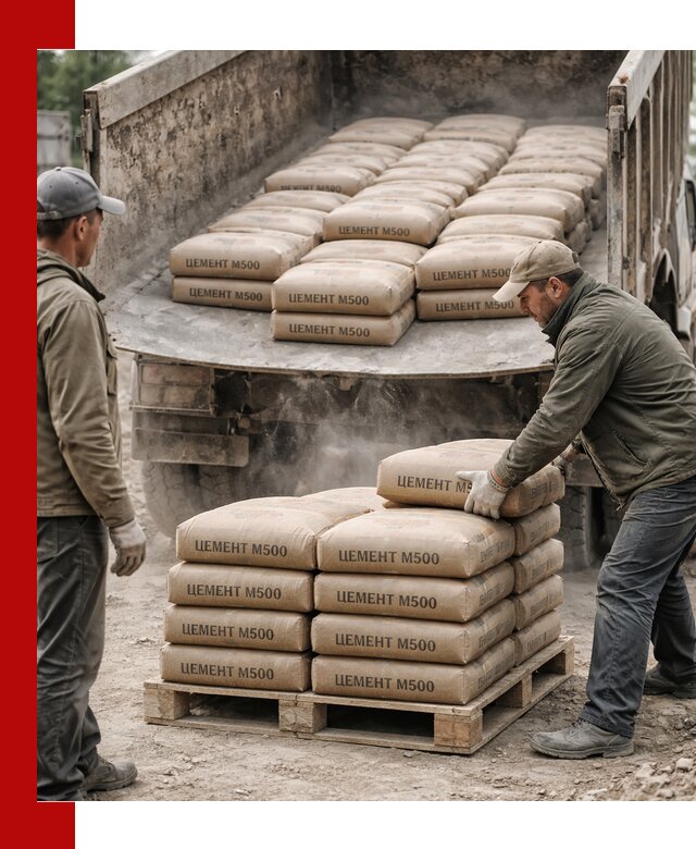 Цемент М500 с доставкой самосвалом в Петропавловске-Камчатском