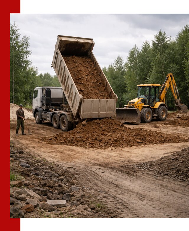 Доставка суглинка самосвалами в Петропавловске-Камчатском подсыпка и планировка