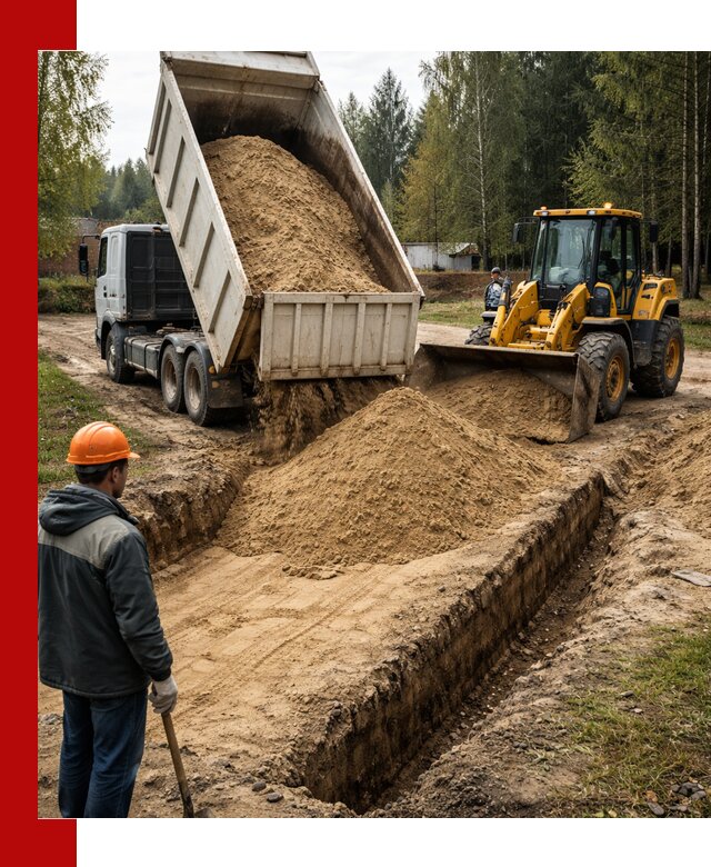 Доставка песчаного грунта в Петропавловске-Камчатском для строительных работ