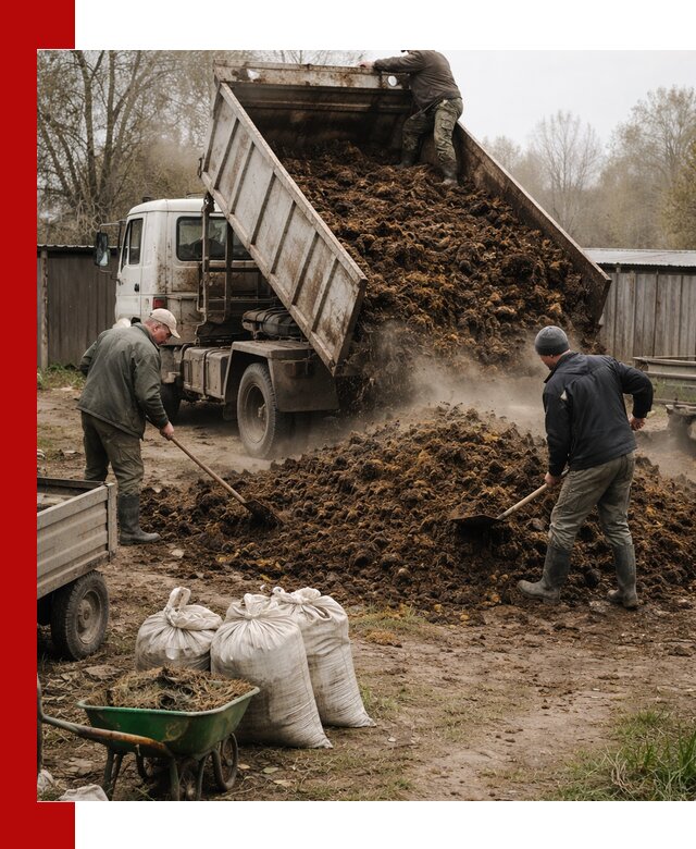 Доставка коровьего навоза самосвалом в Петропавловске-Камчатском