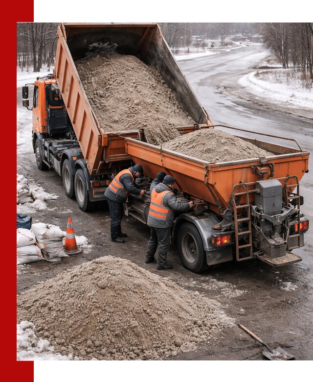 Поставка и вывоз пескосоля в Петропавловске-Камчатском оптом и в розницу