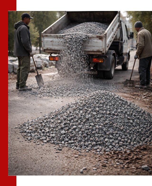 Гранитная крошка для посыпки дорог и тротуаров в Петропавловске-Камчатском