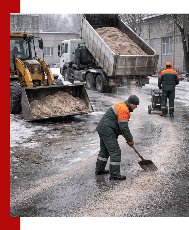 Реагент против гололеда с доставкой и нанесением в Петропавловске-Камчатском