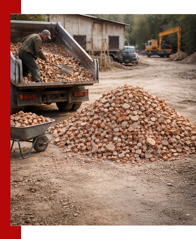 Доставка и подушка из боя кирпича с разгрузкой в Петропавловске-Камчатском